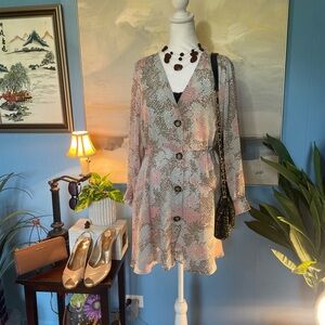 Chic Long Sleeve Floral Dress